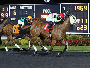 Miss Mischief wins the 2015 HBPA Stakes at Presque Isle October 6, 2015.