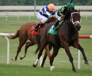 Sweet Victory captures the $200,000 Penn Oaks Saturday at Penn National. Photo from The Racing Biz.