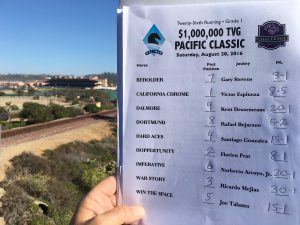 The Pacific Classic field includes '14 Derby winner California Chrome, 3 time Eclipse award winning Beholder, and Virginia owned Dortmund!