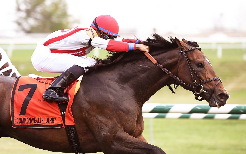 Deeply Undervalued won the Grade 2 Commonwealth Derby Saturday at Laurel Park. Photo by Jim McCue.