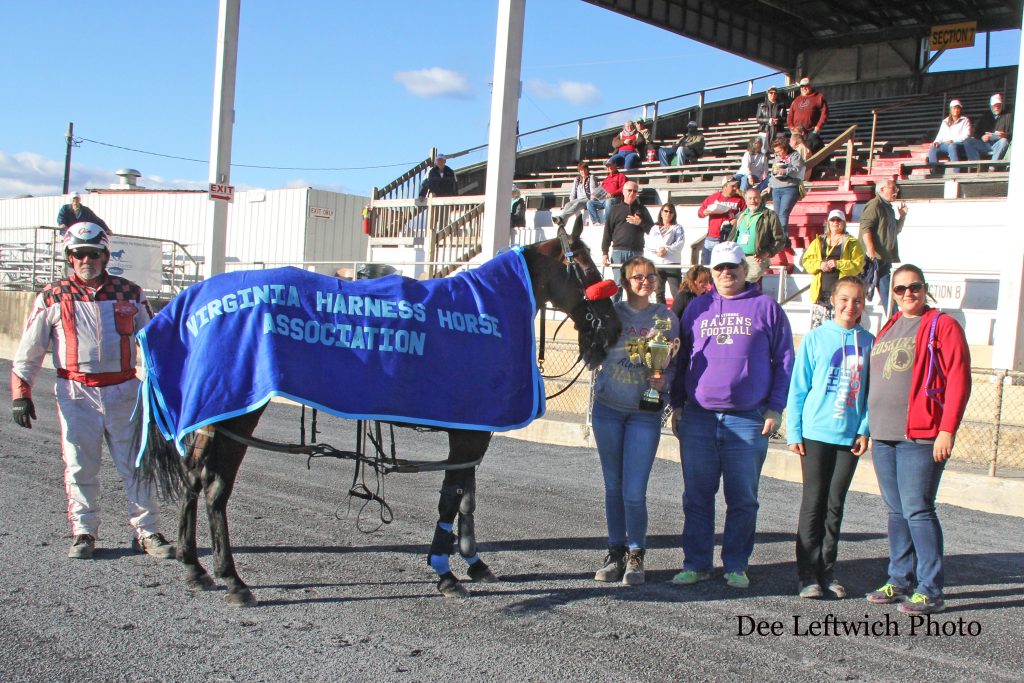 B Blissful had his winning streaked on closing day when a tire went flat on his sulky during the race. Photo by Dee Leftwich.