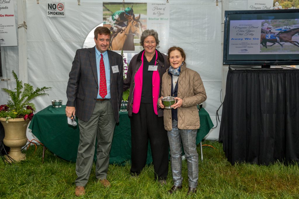 Breeder Carolyn Nicewonder (far right) is pictured at the VTA awards dinner this past May with Nick Hahn and VTA Executive Director Debbie Easter.