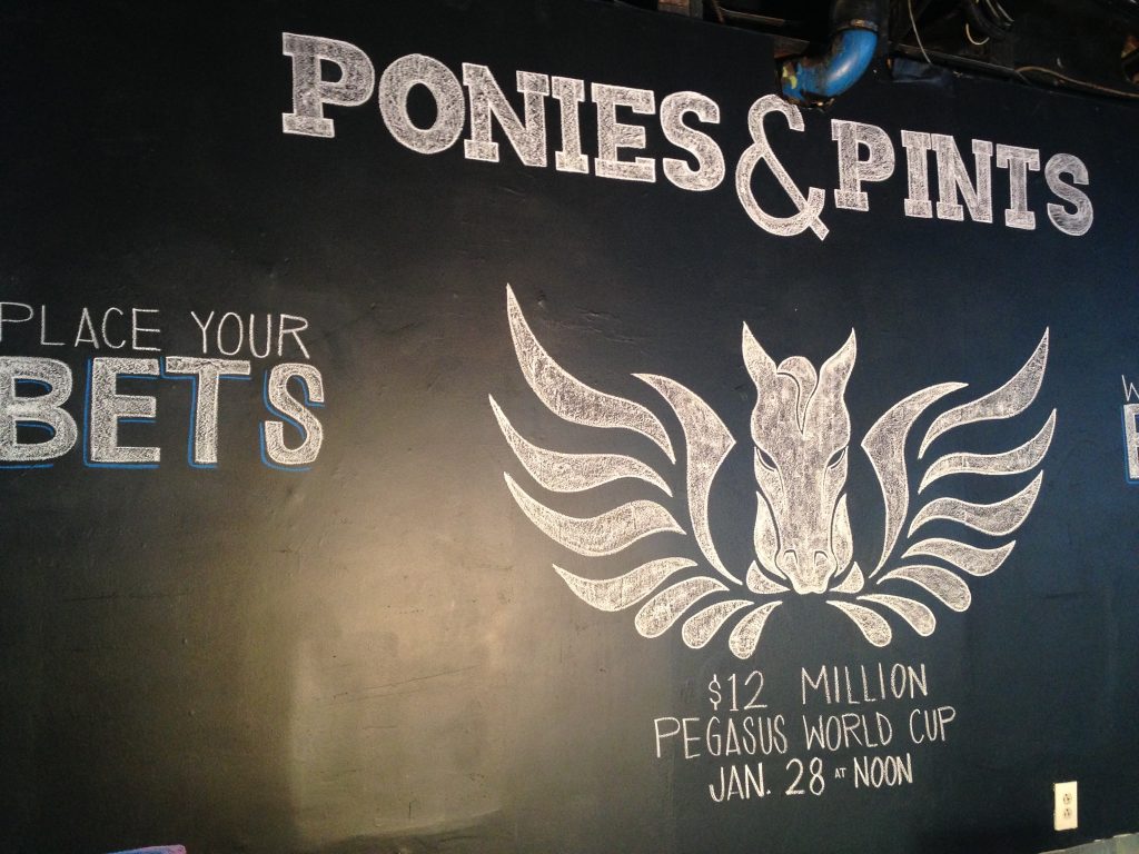 The Ponies & Pints Grand opening itself will take place on Pegasus World Cup Day January 28th.