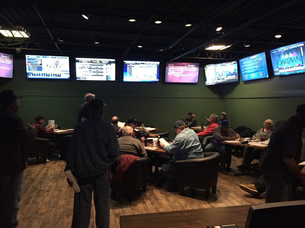 Ponies & Pints features a horseplayers exclusive room with 13 flat screen TVs, 4 self bet machines and 2 manned bet terminals.